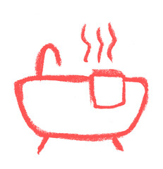 Hot Tub Icon Beauty Cosmetics Related Icon Crayon Chalk Drawing Vector