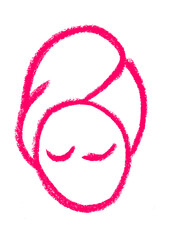 Head Towel Icon Beauty Cosmetics Related Icon Crayon Chalk Drawing Vector