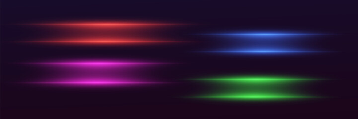 Speed ​​stripes, glitter effect. Neon speed lines and fast wind. Glow effect, powerful energy.Vector.EPS 10.