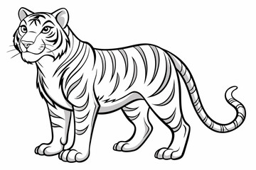 coloring page line art the tiger black vector