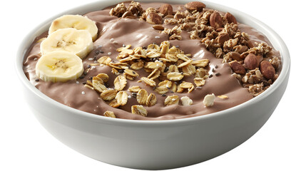 Fototapeta premium Chocolate Yogurt Parfait with Granola and Banana Slices