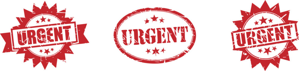 Urgent Red Stamp Vector Icon for Document Approval and Notification
