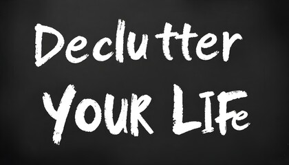 Declutter Your Life: Chalkboard Motivational Quote