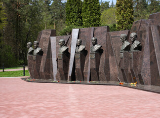 The heroes are partisans . The territory of the memorial complex Partizanskaya Polyana, village of the Belo-Berezhitsky sanatorium, Zhurinichskoye rural settlement, Bryansk region, Bryansk region, Rus