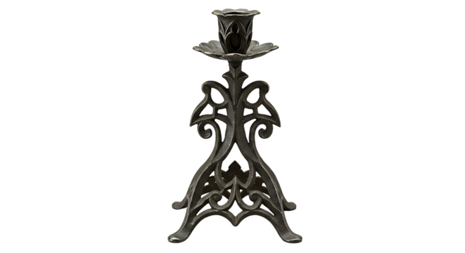 Elegant Metal Candlestick Holder with Intricate Floral Design for Home Decor