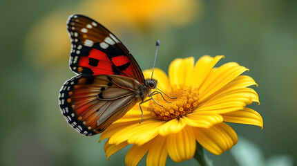 butterfly on yellow flower
