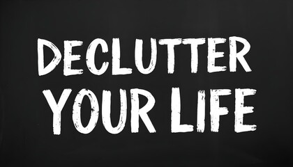 Fototapeta premium Declutter Your Life: Chalkboard Motivational Quote