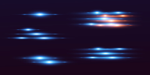 Light effect of neon lines. Effect of shine and light, flashes of laser beams.Vector.EPS 10.