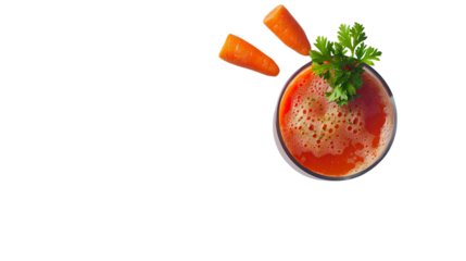 Refreshing Carrot Juice with Garnish and Floating Slices Healthy Beverage Concept for Diet Nu