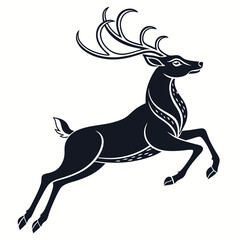 Reindeer silhouette icon vector