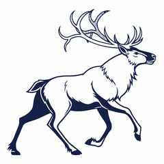 Obraz premium Reindeer silhouette icon vector