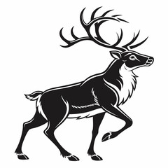 Reindeer silhouette icon vector