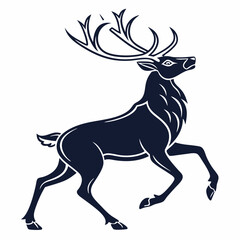 Reindeer silhouette icon vector