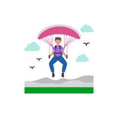 Soaring High with Paraglider Vector Illustration