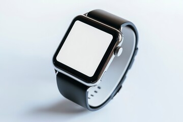 Showing Smartwatch with Blank Screen on White Background for Customization