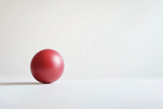 Red Sphere on Light Background Simple Geometric Object for Decoration - Powered by Adobe