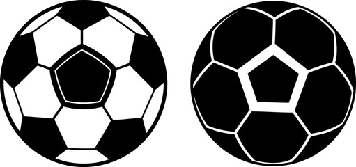 Soccer ball icon vector art, Vector of black sport elements icon silhouette design