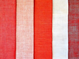 Red White Fabric Texture Swatches Linen Cotton Textile Background