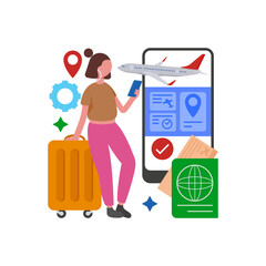 Online Reservation Automation System Vector Illustration