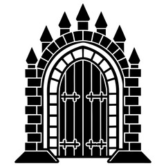 "Castle Gate Door Generative AI Vector Art & Line Art | Print-Ready Design Files"