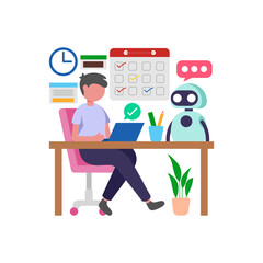 Fototapeta premium Calendar Coordination Automation Tool Vector Illustration