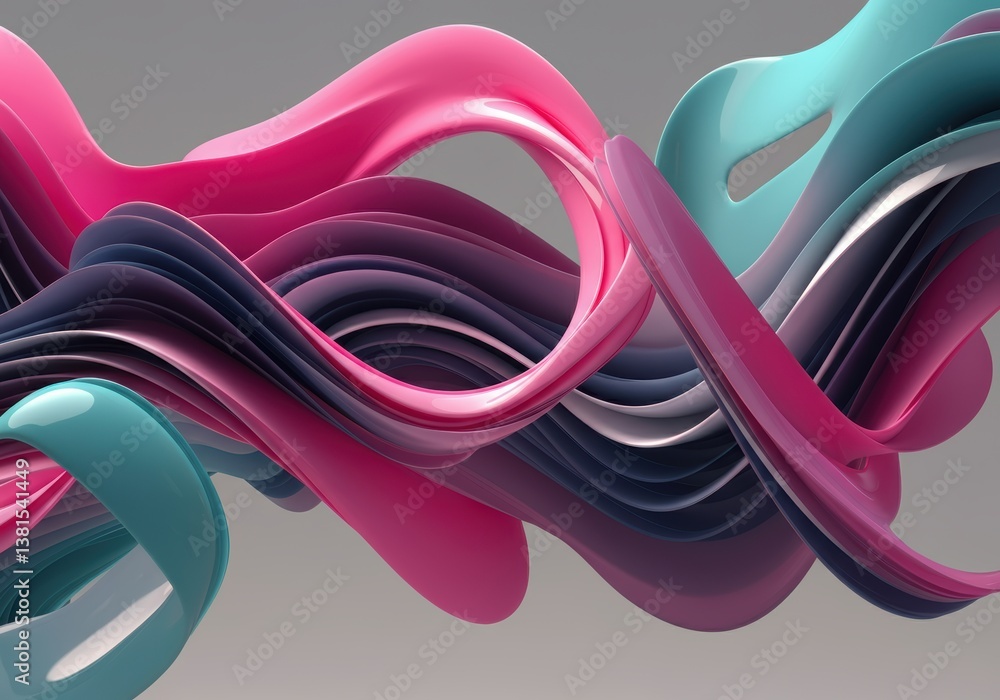 Aufkleber abstract colorful waves creating a dynamic and fluid visual effect