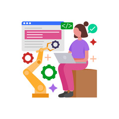 Digital Presence Automation Tools Vector Illustration
