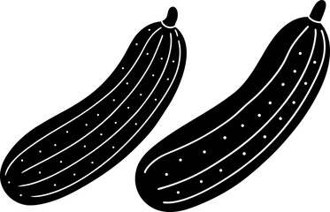 Cucumber icon vector art, Vector of cucumber black icon silhouette design