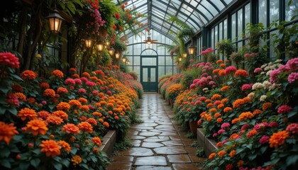 realistics rainy garden transforms into a vibrant sanctuary of life as water and foliage harmoniously blend together, resulting in a beautiful array of colors and textures