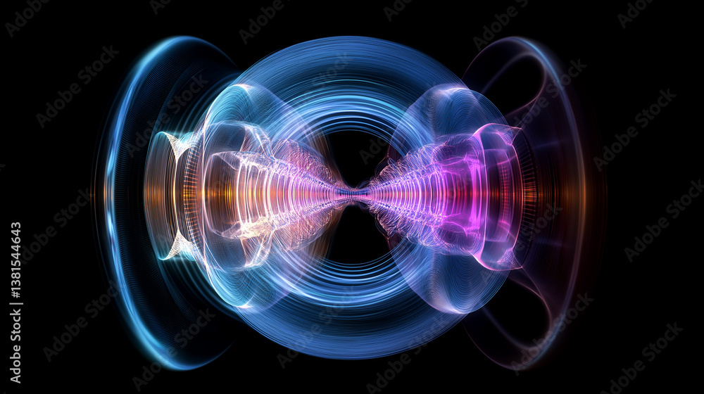 Aufkleber Colorful wormhole creating a bridge through space and time