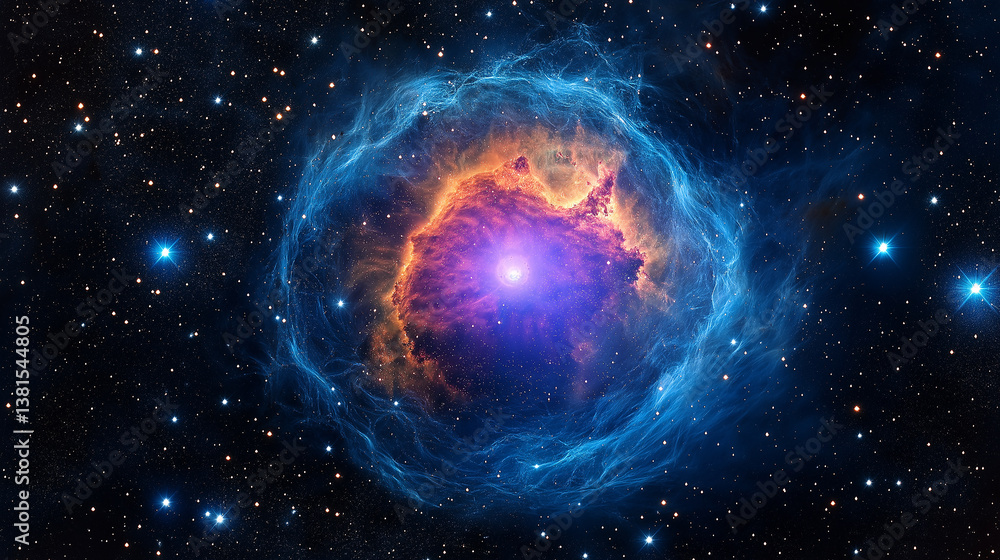 Aufkleber bright supernova explosion illuminating the vastness of outer space