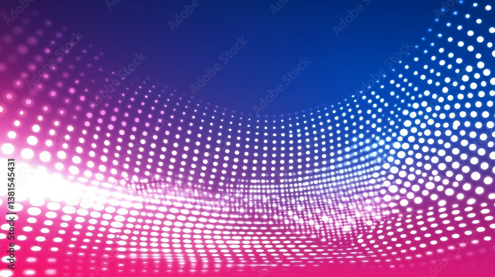 Poster an abstract graphic showing a series of glowing dots with gradients