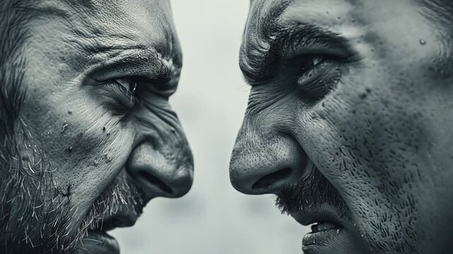 This Two individuals confront each other, showcasing intense emotions of anger and disagreement.
