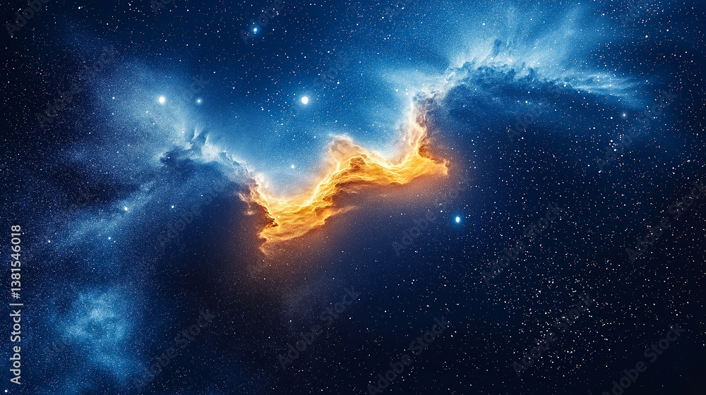 Aufkleber bright nebula shining in the deep space between the stars