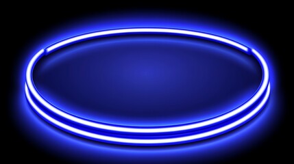 An illuminated oval structure glowing brightly against a dark background