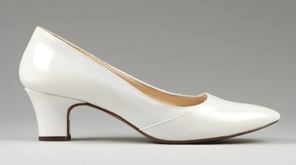 Elegant White Leather Women's Pumps, Classic Bridal Heels, Stylish Formal Shoes