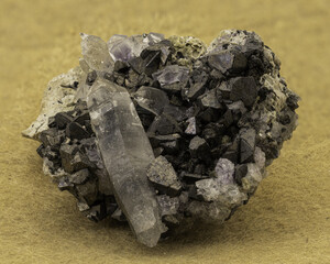 Stunning mineral specimen combining various crystal forms and colors, showcasing the raw and intricate beauty of nature's geological creations