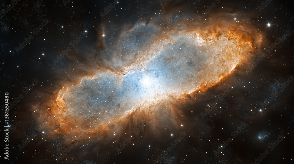 Poster calabash nebula showing rotting star throwing off shells of gas