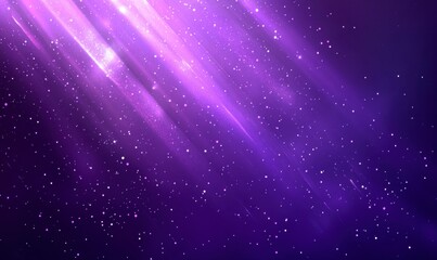 Abstract Purple Light Streaks with Glittering Dust Particles Background