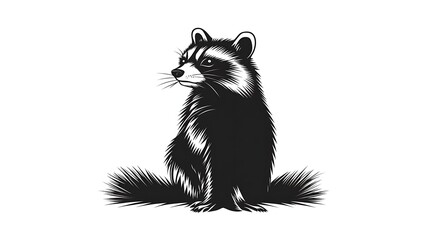 Obraz premium Raccoon profile illustration for branding use illustration images