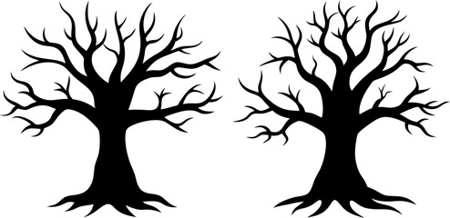 Fototapeta premium Dead tree solid icon vector art, Vector of tree icon silhouette design