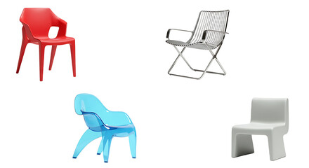 Assortment of Stylish Modern Chairs in Various Colors and Designs