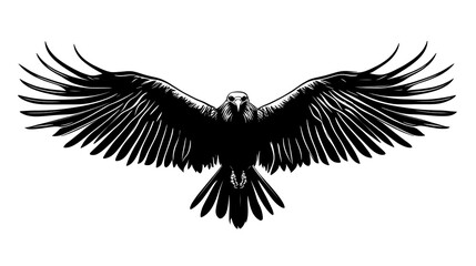 Obraz premium Vulture silhouette flying wings spread logo design