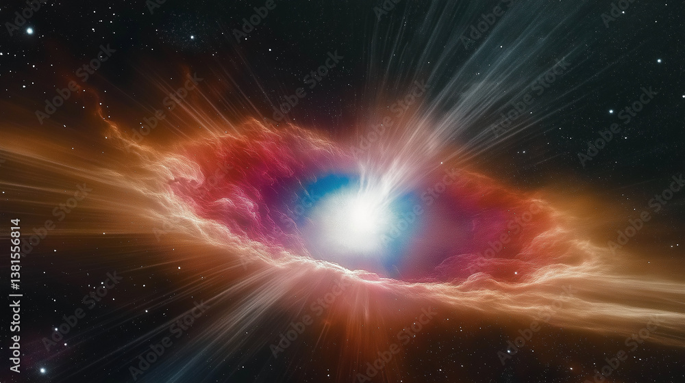 Aufkleber Supernova explosion creating colorful nebula in deep space