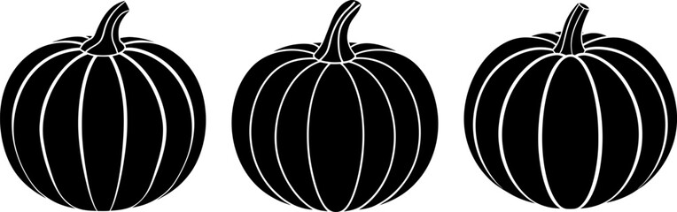 Pumpkin vector art, Vector of pumpkin silhouette design