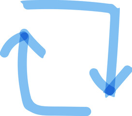 Vector. Light Blue Arrows Set. handwritten