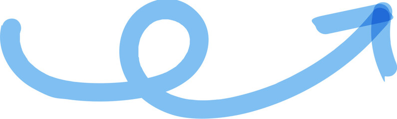 Vector. Light Blue Arrows Set. handwritten