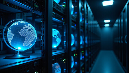 Data center operations global networking technology environment digital infrastructure modern view