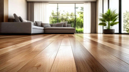 Modern living room with elegant wooden floor bright natural light cozy atmosphere interior design