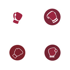 Fototapeta premium Boxing gloves icons, red and white, sports concept, athletic symbols